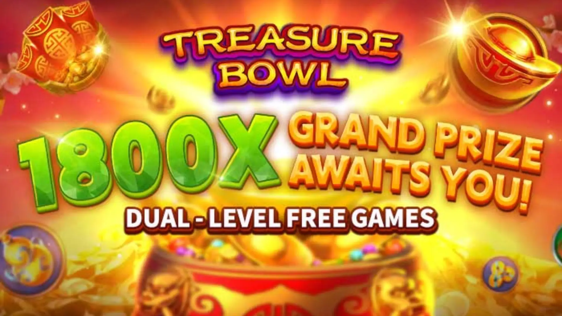 Multiplicadores Treasure Bowl qq888 - 7777x Máximo com Tigela Dourada